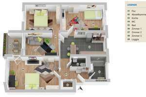 WG Wohngemeinschaft Apartment 3er WG Zimmer möbliert WG-Zimmer – Hans-Böckler-Str. 5, 96050 Wunderburg/Gereuth, Bamberg – Vorschaubild 18