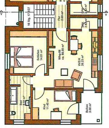 Grundrisszeichnung 2. OG-recht