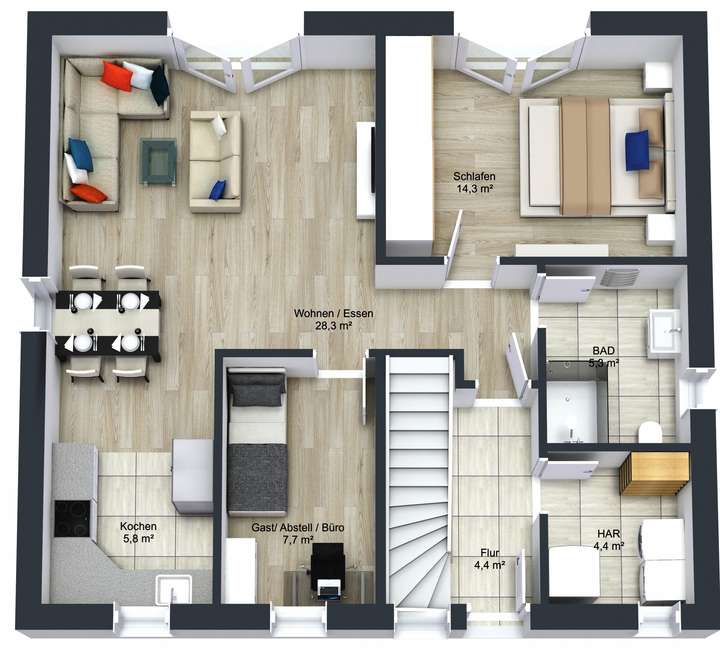 Holunderweg 653 neu EG  - 3D