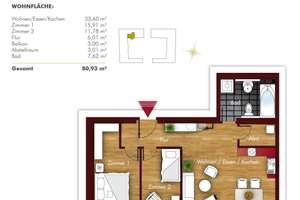 Provisionsfrei 3-Zimmer-Wohnung mit Balkon im Canisius Carrée – Canisiusstraße 27, 55122 Gonsenheim, Mainz – Vorschaubild 2