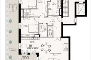 Penthouse in den Heinrich-Heine-Gärten | ca. 39 m² Südwest-Dachterrasse | Kamin | 3 TG-Stellplätze – 40549 Heerdt, Düsseldorf – Vorschaubild 10