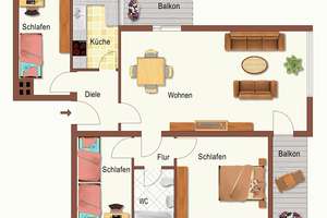 Exklusive 4-Zimmer-EG-Wohnung mit Balkon und EBK in SB-Scheidt – Kirchweg 19, 66133 Scheidt, Saarbrücken – Vorschaubild 2