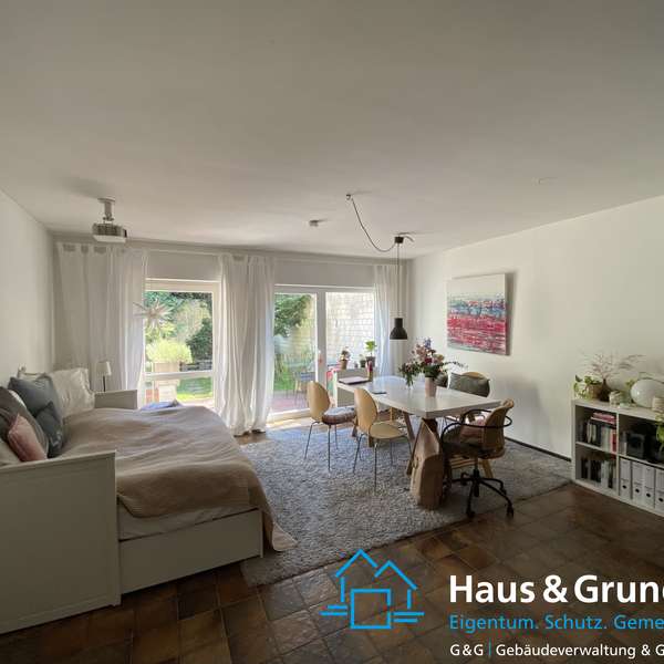 *** charmante 1-Zimmer-Wohnung - offener Wohnflair - mit eigenem Garten - im Pontviertel ***