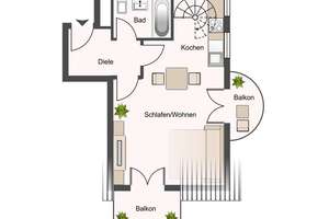 Helle 2-Raum-Maisonette | 2 Balkone | Tiefgarage | Ruhige Lage – Die vollständige Adresse der Immobilie erhältst du vom Anbieter., 4288 Liebertwolkwitz, Leipzig – Vorschaubild 24