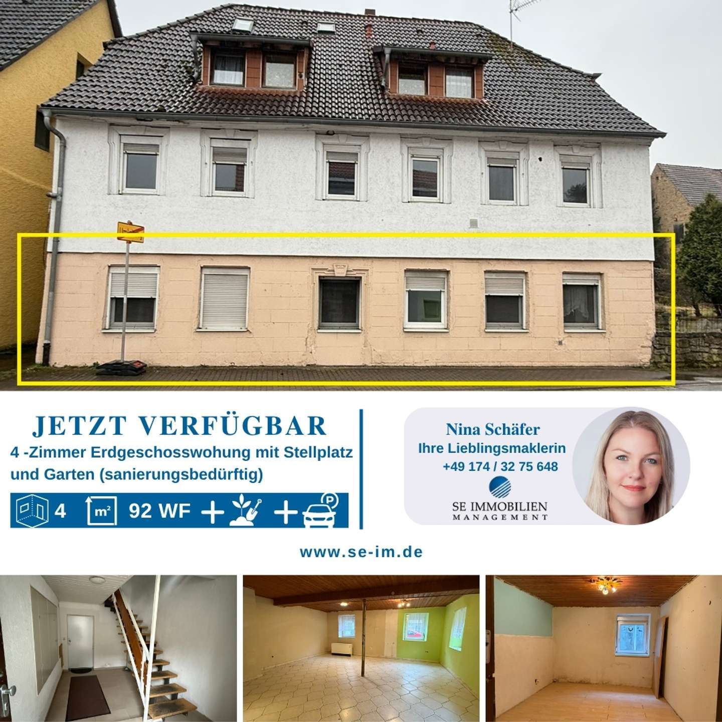 Sanierungsbedürftige 4-Zimmer Wohnung - Start frei für ihr Projekt!, Karlsruhe Kreis – Bild 1