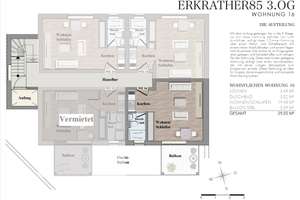 Luxuriöse sanierte 1-Zimmer-Wohnung mit Einbauküche und Balkon in Düsseldorf – Erkrather Straße 85, 40233 Oberbilk, Düsseldorf – Vorschaubild 7