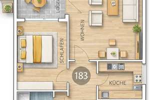 Attraktive 2-Zimmer Wohnung inkl. Tiefgaragenstellplatz in Fürth - Ronhof