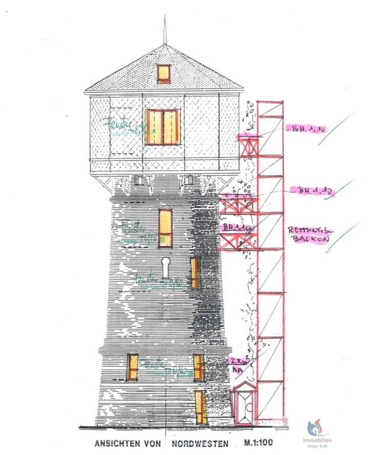 Wasserturm Ansicht Nort-West