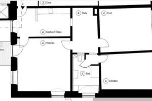 Traumhafte 3-Zimmer-Altstadtwohnung mit Balkon & hochwertiger Küche – Mittlerer Lech 16, 86150 Lechviertel, östl. Ulrichsviertel, Augsburg – Vorschaubild 3