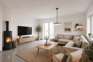 ALPENBLICK: Große Villenhälfte mit Einliegerwohnung + 6 Zimmern + Hobbyraum + großem Garten