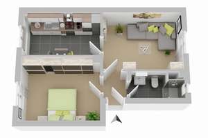 Lohengrinstr. 29, 1 R - Frisch renovierte 2-Zimmer Wohnung mit Tageslichtbad – Lohengrinstr. 29, 38106 Nordstadt, Braunschweig – Vorschaubild 4