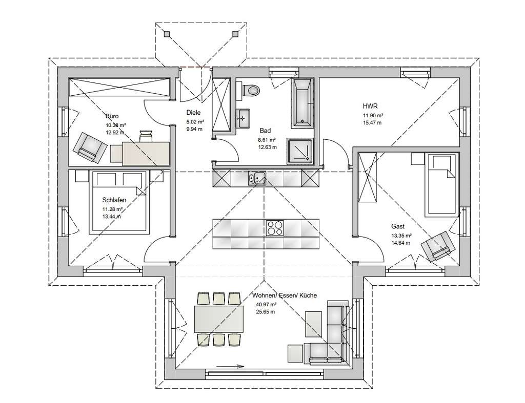 Immobilie in Gebesee - Bungalow  für ZWEI auf einem Grundstück in Gebesee. - Bild 1