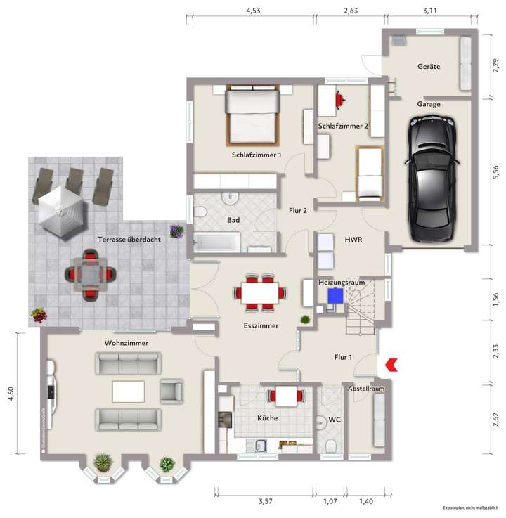 Grundriss Erdgeschoss (nicht m