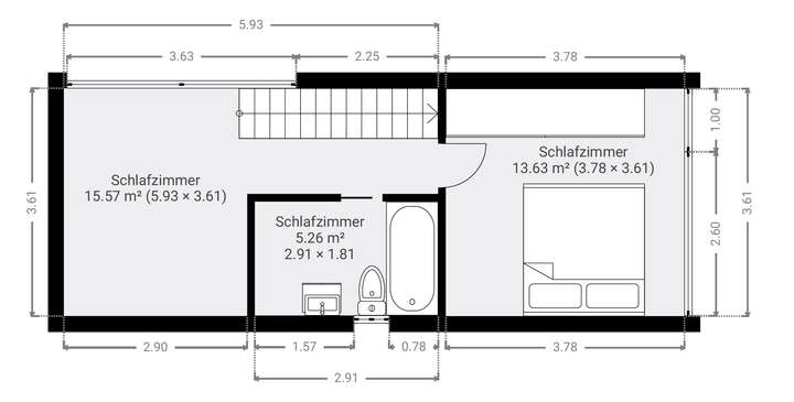grober Grundriss Obergeschoss