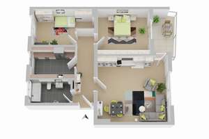 Im Wasserkamp 15, E L - Modernisierte 3-Zimmer-Wohnung im Erdgeschoss mit Loggia und viel Stauraum! – Im Wasserkamp 15, 38120 Weststadt, Braunschweig – Vorschaubild 10