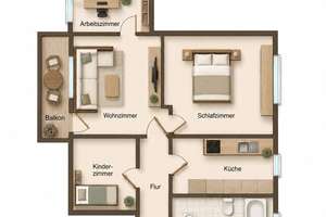 Hochwertige 4 Zimmer Wohnung mit Balkon | inkl. EBK – Marienthaler Straße 107 b, 8060 Marienthal Ost, Zwickau – Vorschaubild 9
