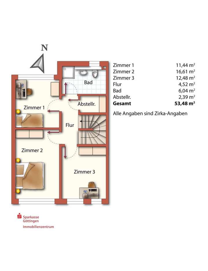 Aufteilung Obergeschoss