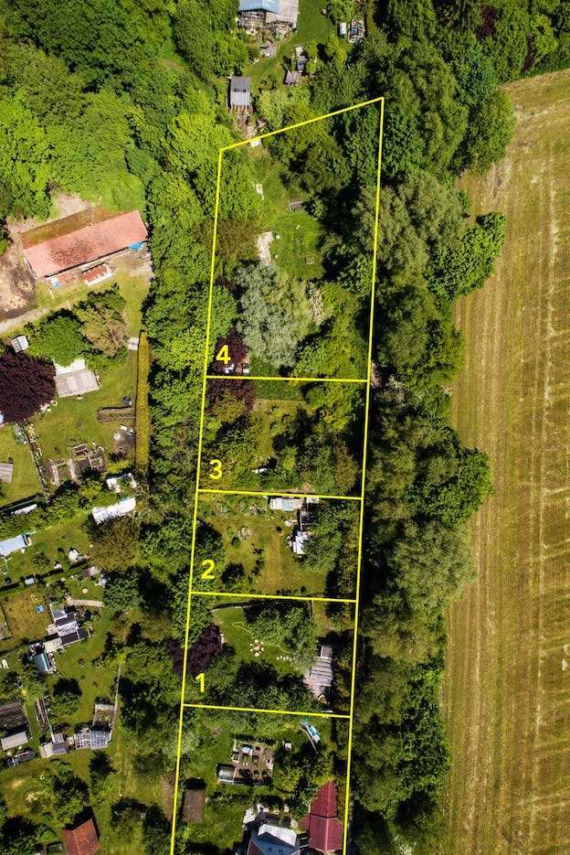 Luftbild mit Flurstückplan