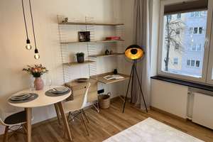 Frisch renoviert, vollständig und hochwertig eingerichtet: 1-Zimmer-Apartment am Olympiapark – Lerchenauer Straße 12, 80809 Am Luitpoldpark, München – Vorschaubild 2