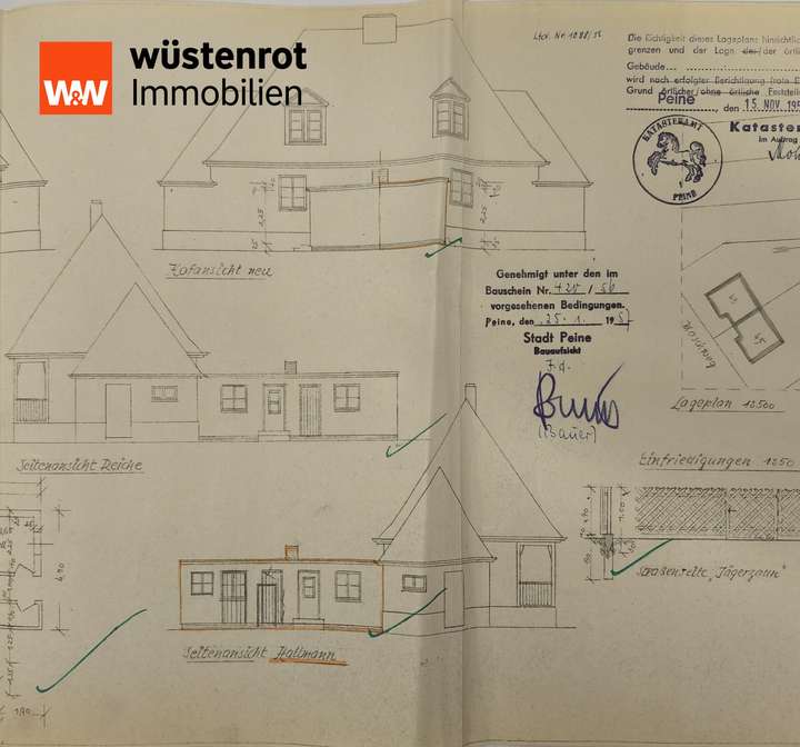Grundriss 1957 Anbau