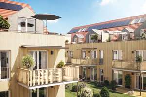 Neubau einer ruhigen 3-Zimmer Wohnung mit großzügigem sonnigem Westbalkon – Altostraße 30-32, 81245 Altaubing, München – Vorschaubild 2