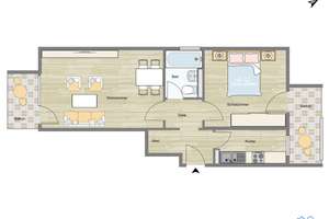 Schöne, ruhig gelegene 2-Zimmer-Wohnung mit 2 Balkonen und TG-Platz in Solln, provisionsfrei – Die vollständige Adresse der Immobilie erhältst du vom Anbieter., 81477 Solln, München – Vorschaubild 1
