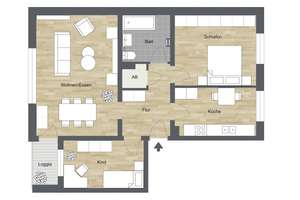 Bielefeld-Senne: Helle 3 Zimmer-Wohnung mit Loggia – Die vollständige Adresse der Immobilie erhältst du vom Anbieter., 33659 Senne, Bielefeld – Vorschaubild 8