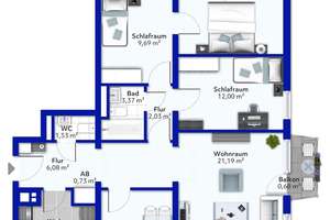 Für den Käufer provisionsfrei: Stilvoll renovierte 4,5 Zimmerwohnung mit zwei Balkonen! – Die vollständige Adresse der Immobilie erhältst du vom Anbieter., 81677 Parkstadt, München – Vorschaubild 10