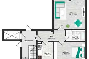 Modernisierte, schicke 2-Zimmer-Wohnung in Ramersdorf – Die vollständige Adresse der Immobilie erhältst du vom Anbieter., 81735 Neuperlach, München – Vorschaubild 8