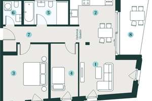 Variable 2 bis 2,5-Zimmer-Wohnung mit vielseitigen Nutzungsmöglichkeiten – Schützenplatz 8, 1067 Wilsdruffer Vorstadt/Seevorstadt-West, Dresden – Vorschaubild 2