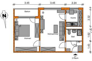 Charmante kleine Wohnung mit Balkon – Im Brunnenhof 3, 39126 Neustädter See, Magdeburg – Vorschaubild 8