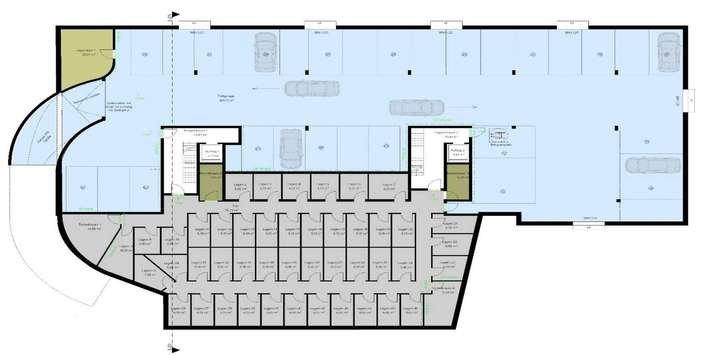 Untergeschoss: Tiefgarage und 