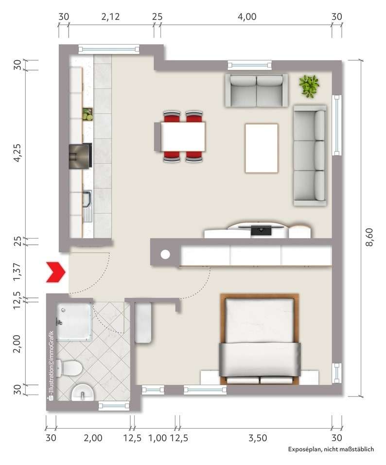 Charmante 2-Zimmer-Wohnung in ruhiger Lage von Poppenweiler, Ludwigsburg Kreis – Bild 2