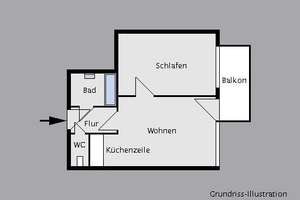 Freie 2-Zimmer-Wohnung mit TG-Stellplatz  – Die vollständige Adresse der Immobilie erhältst du vom Anbieter., 70567 Möhringen-Ost, Stuttgart – Vorschaubild 2