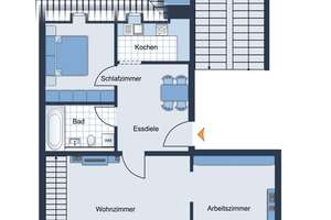 3 Zimmer • Dachgeschoss • auf dem Kaßberg • in Chemnitz • vermietet • Eigentumswohnung • kaufen! – Die vollständige Adresse der Immobilie erhältst du vom Anbieter., 9112 Kaßberg, Chemnitz – Vorschaubild 2