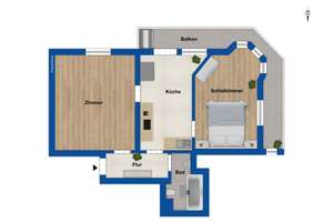 Zentral gelegene 2-Zimmer-Wohnung im 2. OG in Düsseldorf Oberbilk – Die vollständige Adresse der Immobilie erhältst du vom Anbieter., 40227 Oberbilk, Düsseldorf – Vorschaubild 9