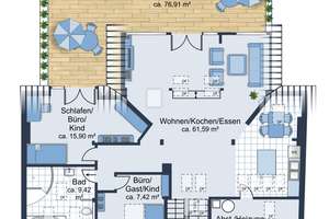 Südstadt mit einmaliger Dachterrasse: 4-Zimmer-Maisonettewohnung, zwei Bäder und Blick über Hannover – Lutherstraße 68, 30171 Südstadt, Hannover – Vorschaubild 3