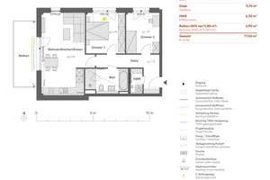 Wohnpreisschmelze: 563.060 EUR statt 599.000 EUR / Schöne 3-Zimmer-Wohnung mit ca. 78 m² – An der Filmfabrik 9 und 11, 12555 Köpenick, Berlin – Vorschaubild 5