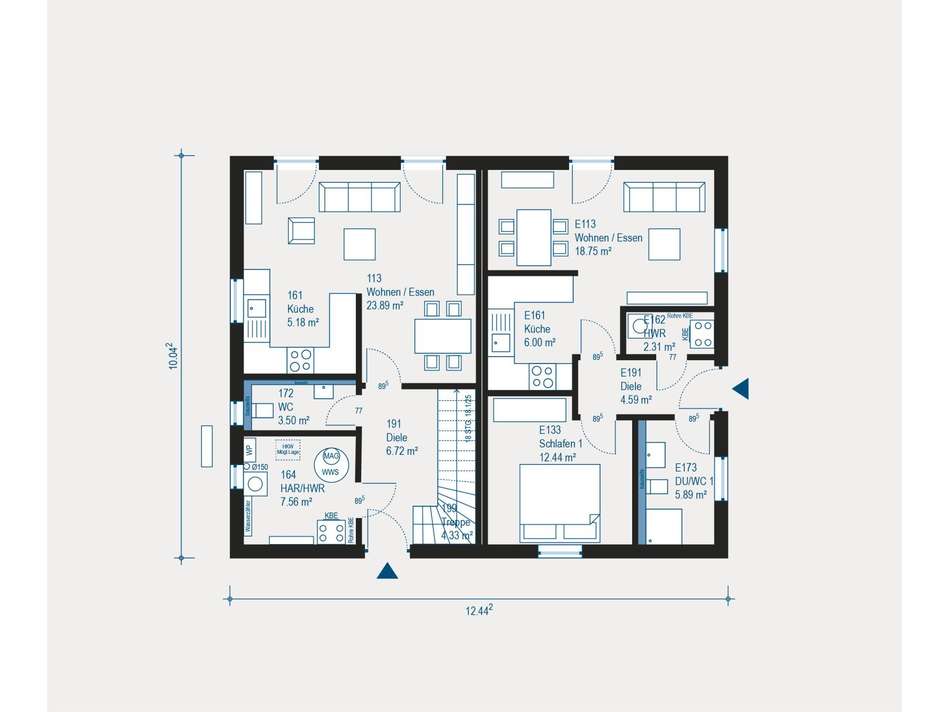 Cleveres Doppelhaus-Konzept
