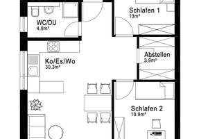 Erstbezug hochwertige 3-Zimmer-Wohnung mit Balkon, Kühlung über FBH und Einbauküche – Die vollständige Adresse der Immobilie erhältst du vom Anbieter., 81377 Großhadern, München – Vorschaubild 10