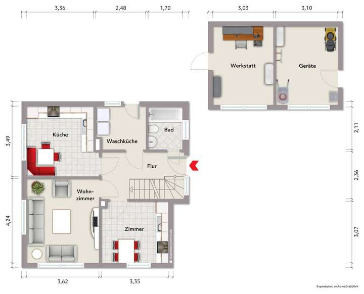 Grundriss Erdgeschoss (nicht m
