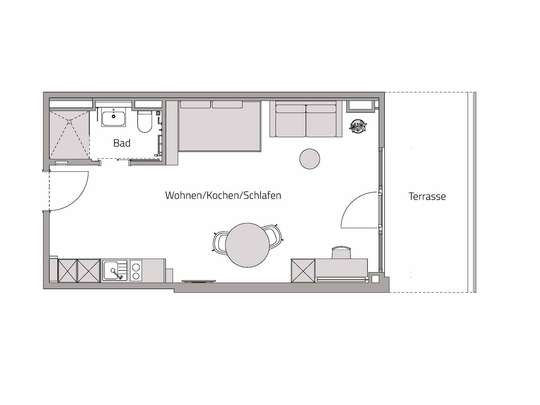 Grundriss mit Dachterrasse