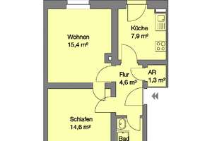 Sonnige und renovierte 2-Zimmer-Wohnung mit Balkon und neuem Bad – Speckhartstr. 6, 90482 Tullnau, Nürnberg – Vorschaubild 3
