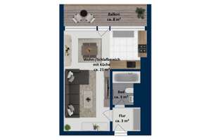 Solide Kapitalanlage in München-Laim, vermietete 1-Zimmer-Wohnung mit Balkon und Aufzug – Die vollständige Adresse der Immobilie erhältst du vom Anbieter., 80687 Friedenheim, München – Vorschaubild 6