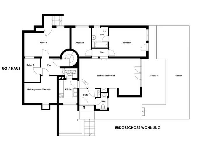 Wohnungsgrundriss - UG Haus