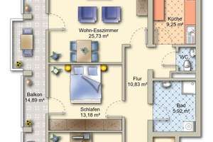 Panorama-Wohnung über den Dächern von KA-Durlach – stilvoll renovierte und freie 3-Zi. ETW im 10. OG – Die vollständige Adresse der Immobilie erhältst du vom Anbieter., 76227 Durlach, Karlsruhe – Vorschaubild 12