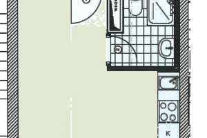 Effizient geschnittenes Single-Apartment mit Küche in Mannheim – Burgstrasse 31/33, 68165 Schwetzingerstadt/Oststadt, Mannheim – Vorschaubild 2