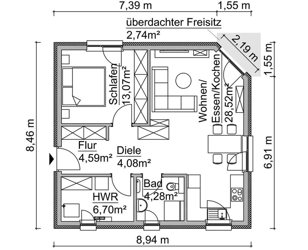 Immobilie in Gosen-Neu Zittau - Unser Kleinster Bungalow mit 2 Zimmern . Neu bauen und Raus aus der Miete ! - Bild 3