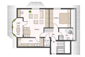 Helle Maisonette 60 m² mit Dachstudio 25 m², Balkon mit schöner Aussicht und Kfz-Stellplatz – Die vollständige Adresse der Immobilie erhältst du vom Anbieter., 70619 Heumaden, Stuttgart – Vorschaubild 16