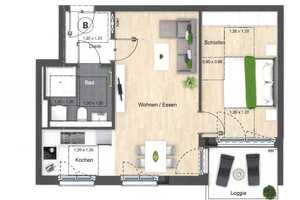 Sonnige 2 ZKB mit top EBK, Wallbox, Duschkabine und Südbalkon in Sendling, München – Konrad-Celtis-Straße 89, 81369 München – Vorschaubild 3